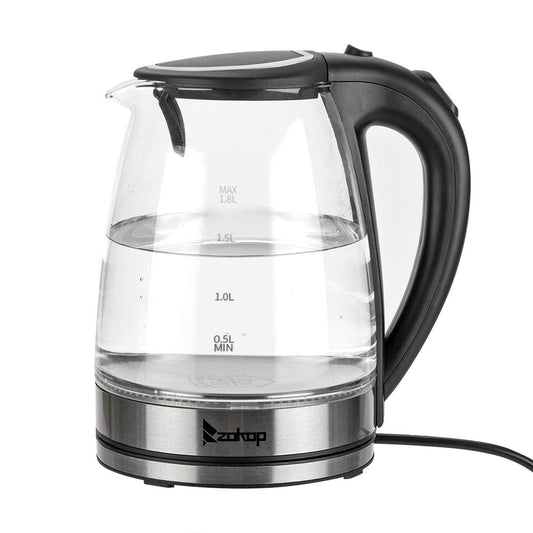 Glass Electric Kettle, 1.8 Liter Cordless with LED Light, Glass Tea Kettle & Hot Water Boiler,Auto Shut-Off and Boil-Dry Protection