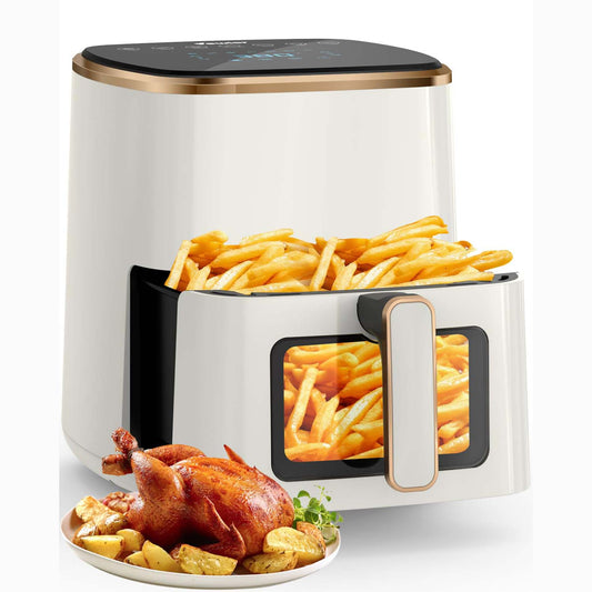 5.3Qt Air Fryer with Viewing Window, 7 Custom Presets Large Air Fryer Oven with Smart Digital Touch Screen