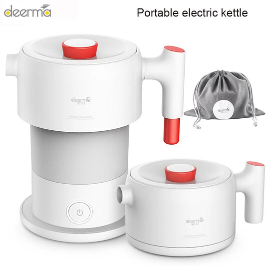 Deerma Portable Electric Kettle Kitchen Appliances Electric Kettle Boil Water Travel Foldable 0.6L Coffee Teapot